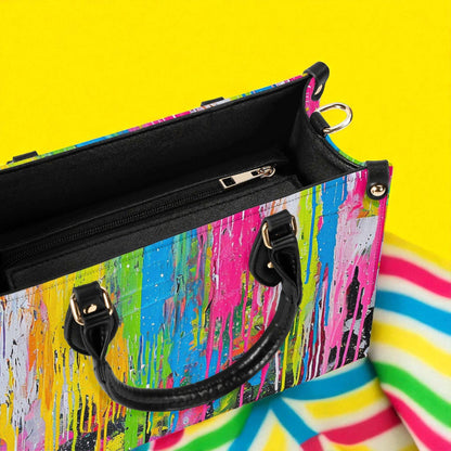 Canvas Riot Leather Tote Bag: Urban Shoulder Bag, ONE-OF-A-KIND