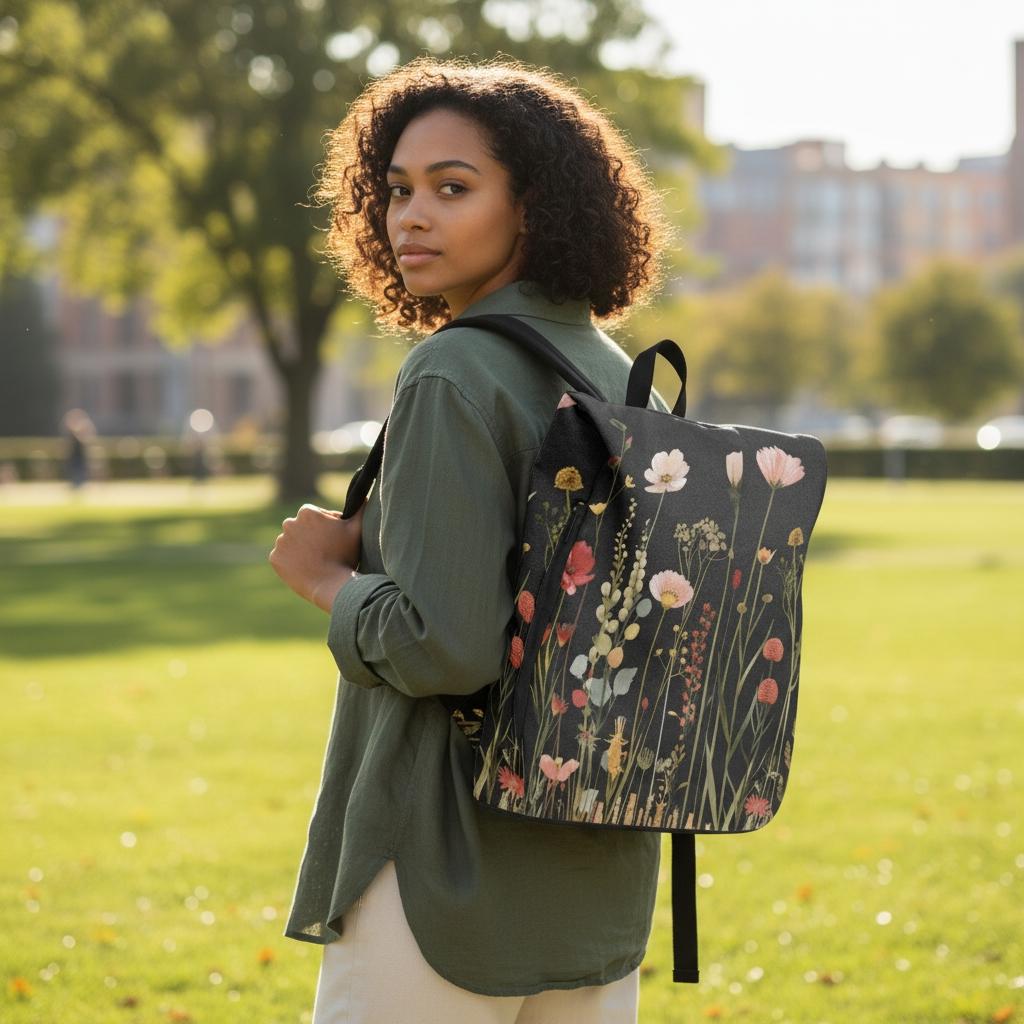 Midnight Bloom Travel Daypack