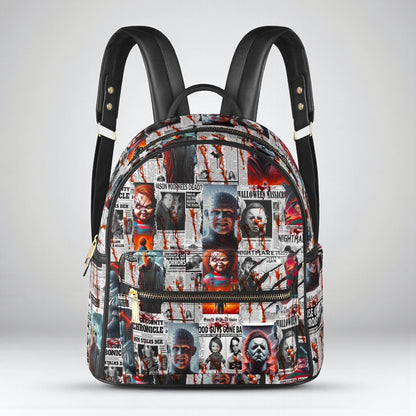 Horror Gazette - Scary Movie Backpack: Spooky PU Leather Purse