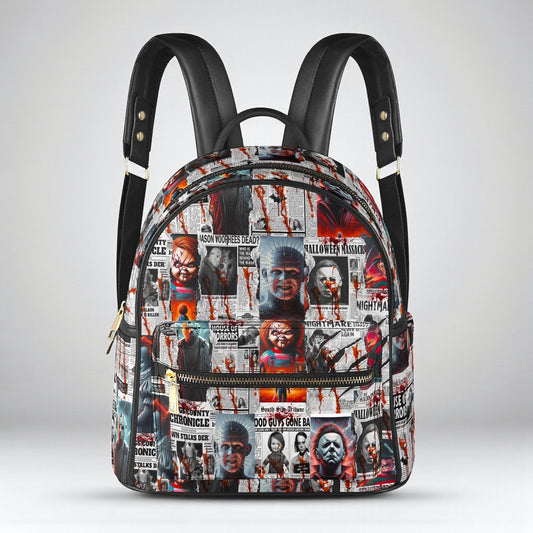Horror Gazette - Scary Movie Backpack: Spooky PU Leather Purse