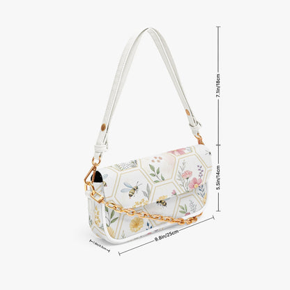 Honeybee Garden Shoulder Bag – Floral Bee Print Crossbody Purse