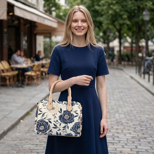 Sapphire Bloom Matching Handbag & Wallet Set